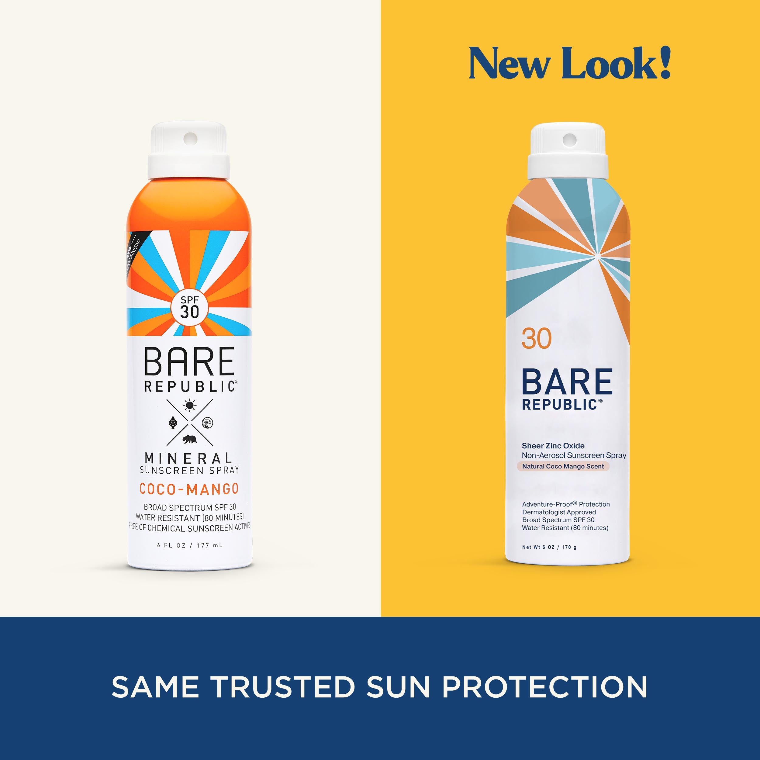 Bare Republic Sunscreen Spray, Mineral, Coco-Mango, Broad Spectrum SPF 30 - 6 fl oz
